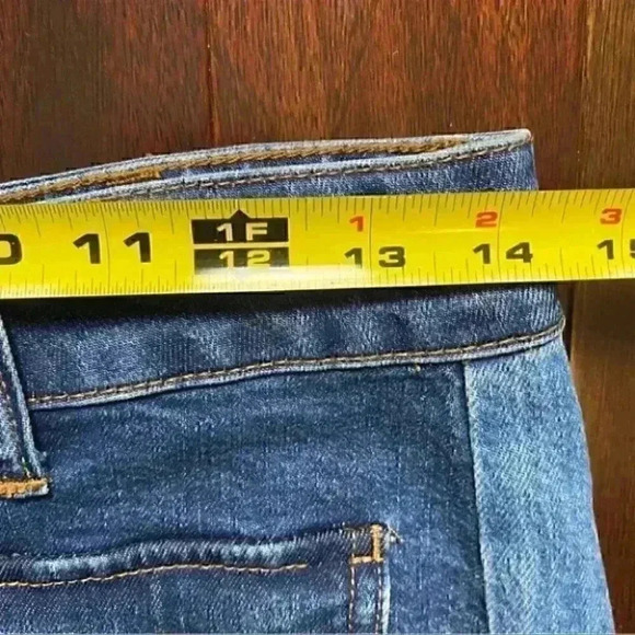 Madewell Denim Mini Skirt Button Front 2 Tone Blue Jean Size 26 - Picture 11 of 14